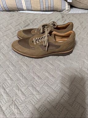 Men's Taupe Lace-Up Derby with Mixed Suede and Mesh